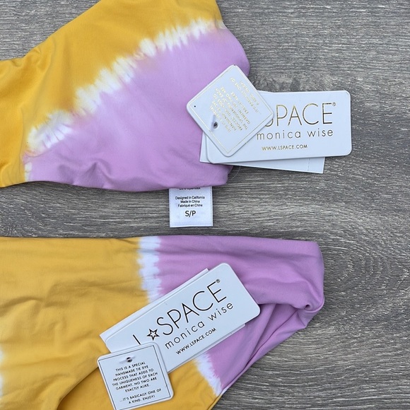 L*Space Lizzie Bikini Top & Sandy Bottoms, diagonal sunburst - Picture 14 of 15